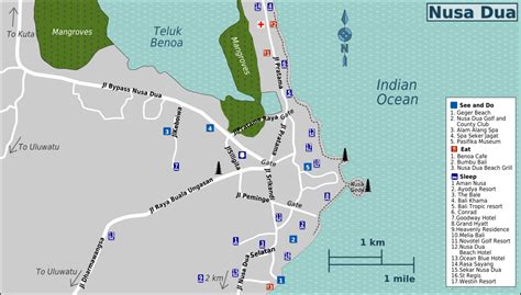 Nusa Dua - Tanjung Benoa MAP | Bali Tourist Information