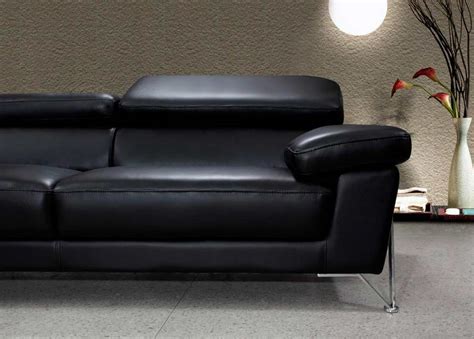 Modern Black Leather sofa set VG724 | Leather Sofas