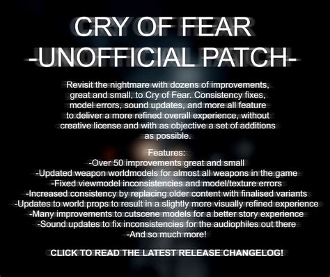 Cry of Fear: Unofficial Patch mod - ModDB