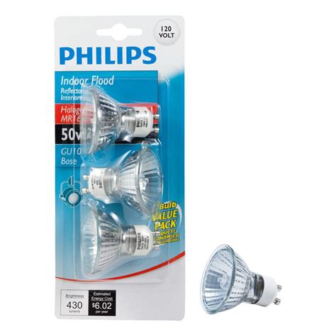 Philips 415794 Indoor Flood 50-Watt MR16 GU10 Base 120-Volt Light Bulb ...