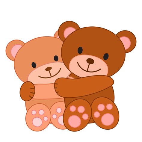 Two hugging bears. Cute cartoon illustration. Love and friendship ...