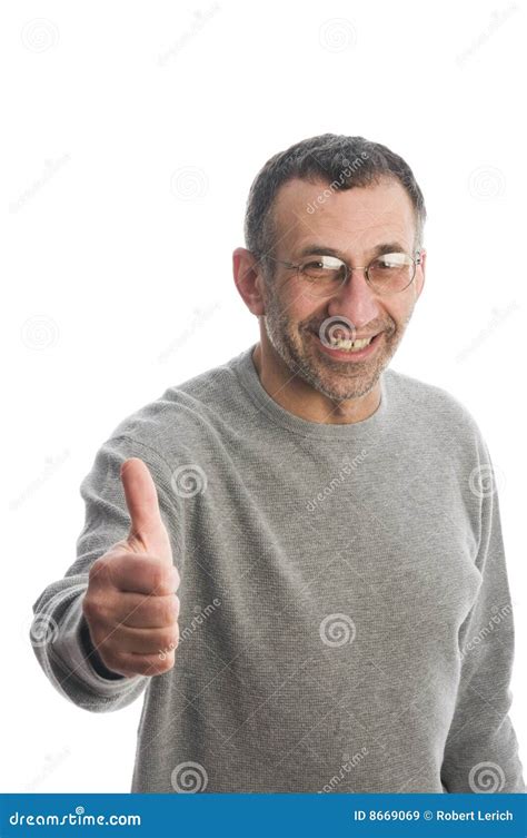 Middle Age Man Smiling Thumbs Up Royalty Free Stock Images - Image: 8669069