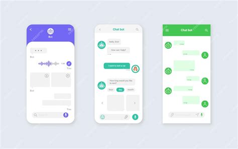 Premium Vector | Set of chat bot mobile interface dialog box templates ...