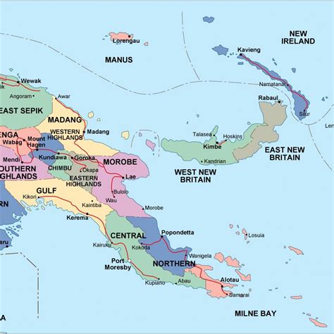 papua new guinea political map. Eps Illustrator Map | Vector World Maps