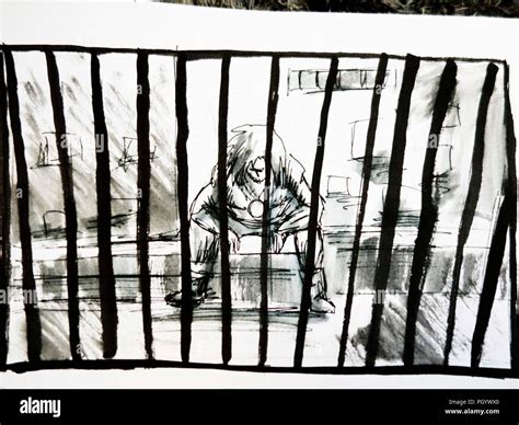 cartoon anime character in jail cell Stock Photo - Alamy