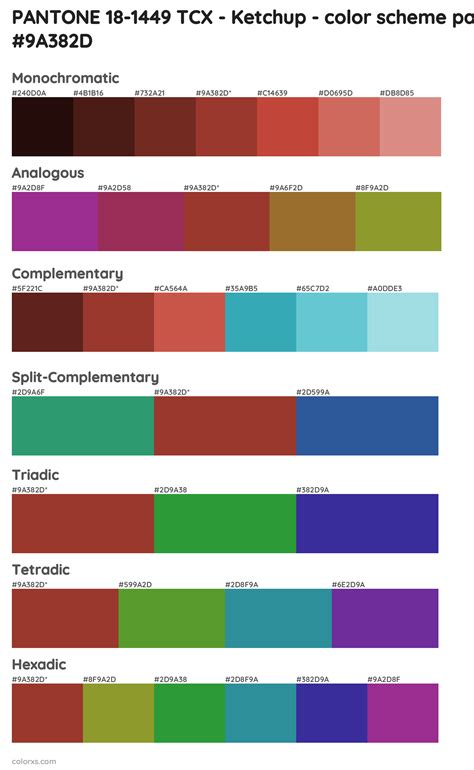 PANTONE 18-1449 TCX - Ketchup color palettes - colorxs.com