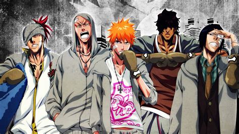 Bleach, Ikkaku Madarame, emotion, poster, young women, 1080P, togetherness, clothing, happiness ...