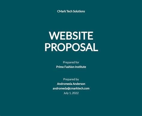 Website Proposal Template Word