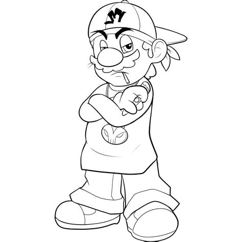 how to draw gangsta mario - howtocutbangstiktok