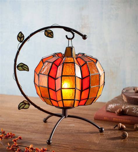 This charming Glass Pumpkin Tea Light Holder will grace your autumn ...