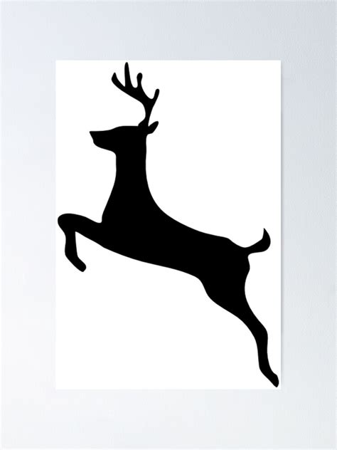 "Jumping Deer Silhouette" Poster for Sale by shabzdesigns | Redbubble