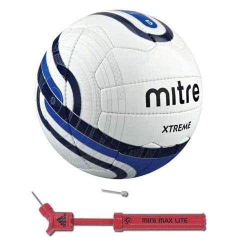 Mitre Football Xtreme White/Blue + adidas Ball Pump | www.unisportstore.com