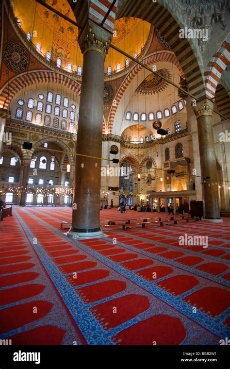 The Red Mosque, Istanbul, Turkey; Interior of famous Turkish mosque ...