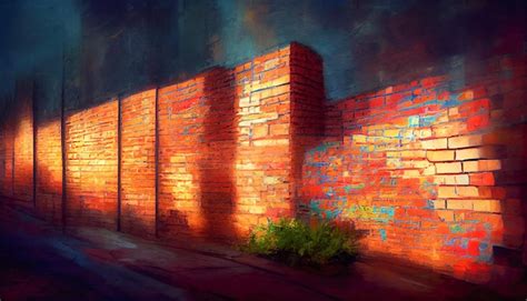 Premium Photo | Old brick wall with graffiti