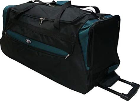 Rolling Duffle Bag (36-inch, Black/Turquoist) - LightBagTravel.com