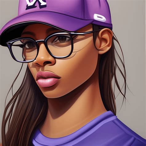 Purple Baseball Cap Street Style · Creative Fabrica