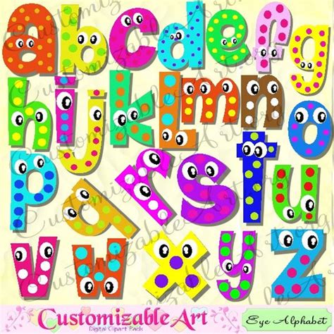 Digital Fun Alphabets Clipart Cute Digital Letters of the - Etsy