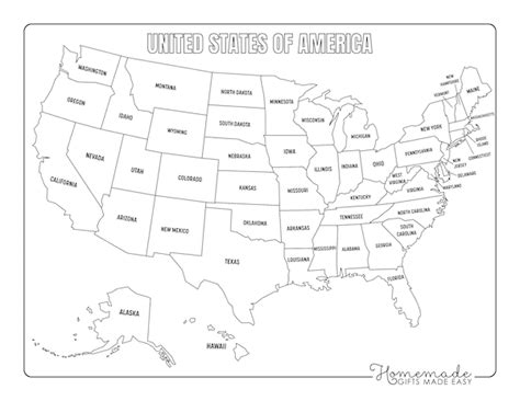 Outline Of Usa Map Printable - Dionne Hephzibah