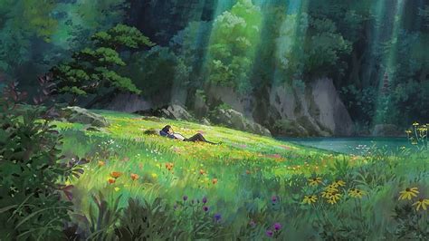 HD wallpaper: anime, natural light, landscape, forest, Studio Ghibli, Karigurashi no Arrietty ...