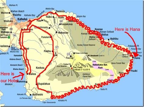 Road To Hana Route Map