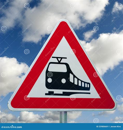 Level Crossing Sign - Train Traffic Royalty Free Stock Images - Image: 25980669