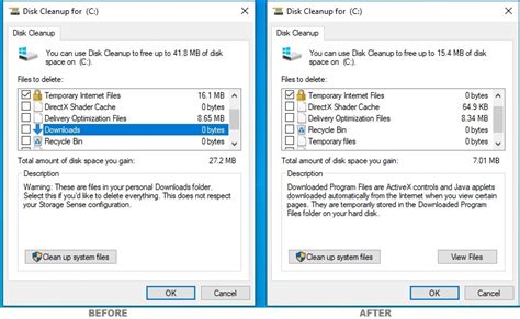 Windows 10 update removes Downloads folder from Disk Cleanup