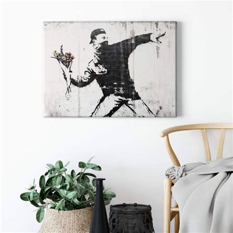 Canvas Print Banksy - Flower Thrower | wall-art.com