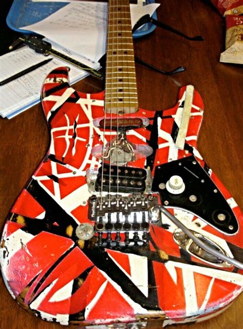 Frankenstrat guitar of Van Halen The guitar was made by the burned body of Fender Stratocaster ...