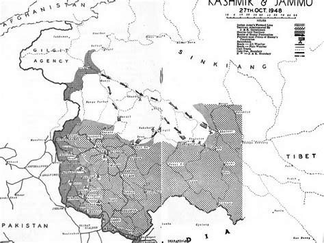 War Map of Kashmir & Jammu, 27th Oct. 1948 - SearchKashmir