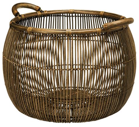 Open Weave Rattan Storage Basket - Contemporary - Baskets - other metro - by KOUBOO