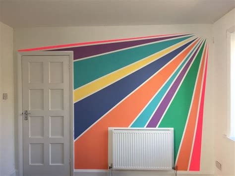 Room Wall Painting, Bedroom Wall Paint, Room Paint, House Painting, Rainbow Mural, Rainbow Room ...