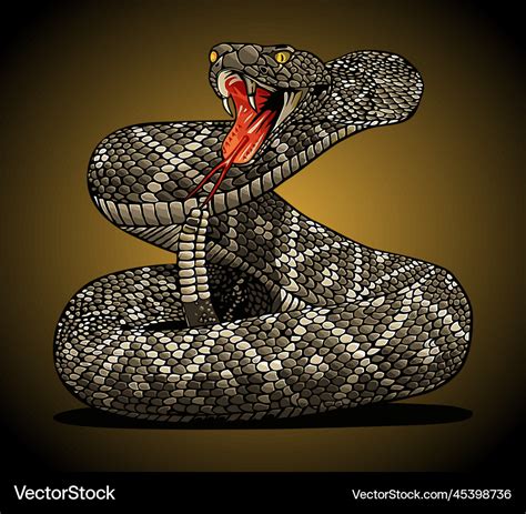 Rattlesnake is gaping template Royalty Free Vector Image