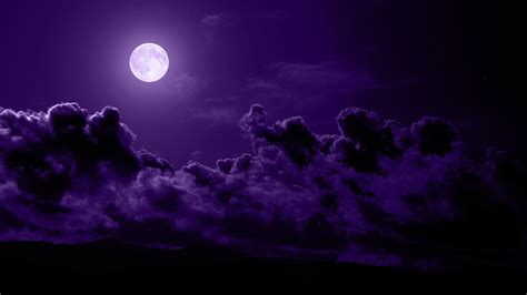 Purple, moon, night, sky - Wallpapers Pics