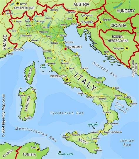 Italy on world map: surrounding countries and location on Europe map