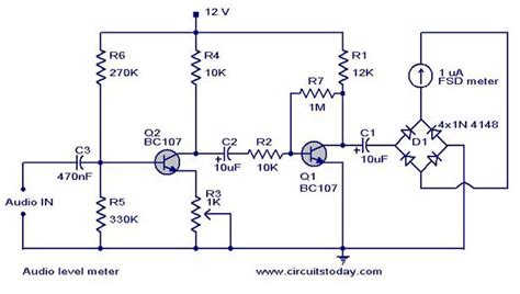 Audio level meter circuit - VU Level Meter