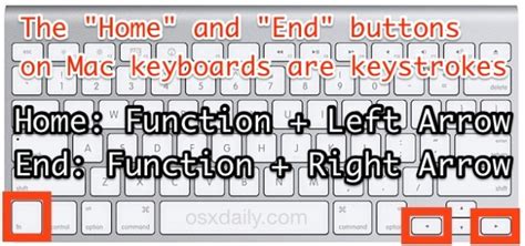 The “Home” & “End” Button Equivalents on Mac Keyboards