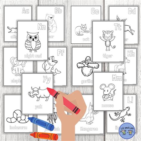 ABC Coloring Printable, Zoo Animals, Safari Animal Coloring - Etsy