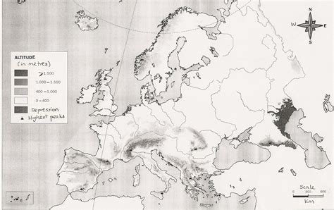 Relief Map Of Europe With Cities