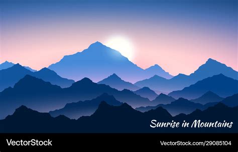 Sunrise in mountains morning mountains landscape Vector Image