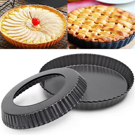 Amazon.com: 2 Pack 9 Inches Non-Stick Tart Pan with Removable Loose Bottom, Tart Pie Pan, Round ...