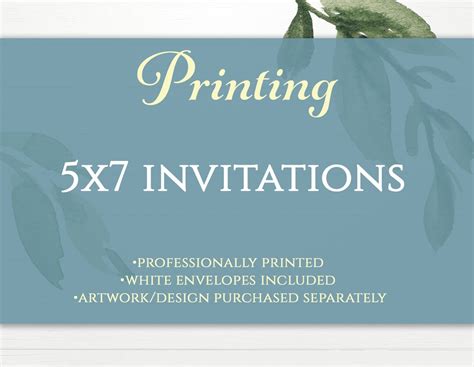 Printed Invitations 5x7 With Envelopes - Etsy