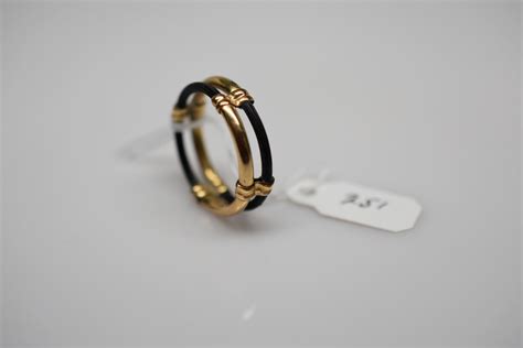 Elephant Hair Double Band Ring - Unmarked Yellow Gold (Tested 14K), 1.2 g