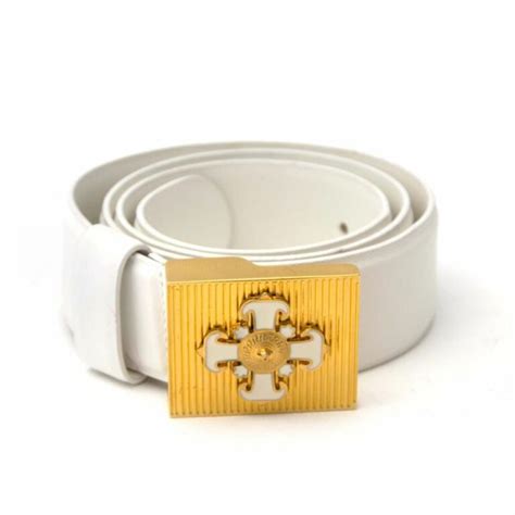 Versace White Gold Cross Belt Labellov Buy and Sell Authentic Luxury