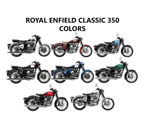 Royal Enfield Classic 350 Colors: Black, Lagoon, Blue, Chestnut, Red, Silver, Ash, Green - GaadiKey