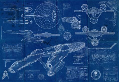 Star Trek Enterprise New USS 1701 Blueprint Art Print