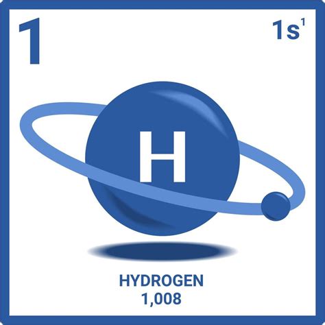 Vector of Hydrogen atom. Hydrogen atom with atomic mass , atomic number ...