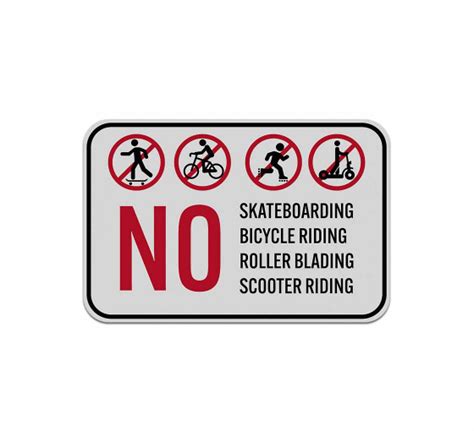 No Skateboarding Aluminum Sign (Reflective)