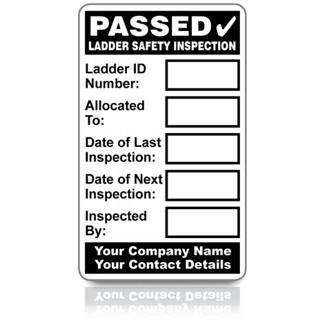 Personalised Ladder Safety Inspection Labels - The Label People