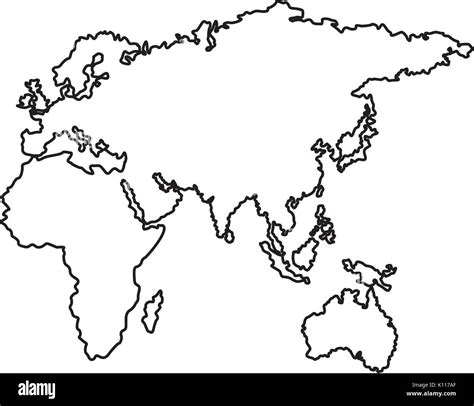 Black And White Map Of Europe And Asia