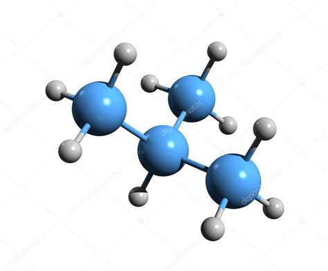 Imagen 3D de la fórmula esquelética de isobutano - estructura química ...